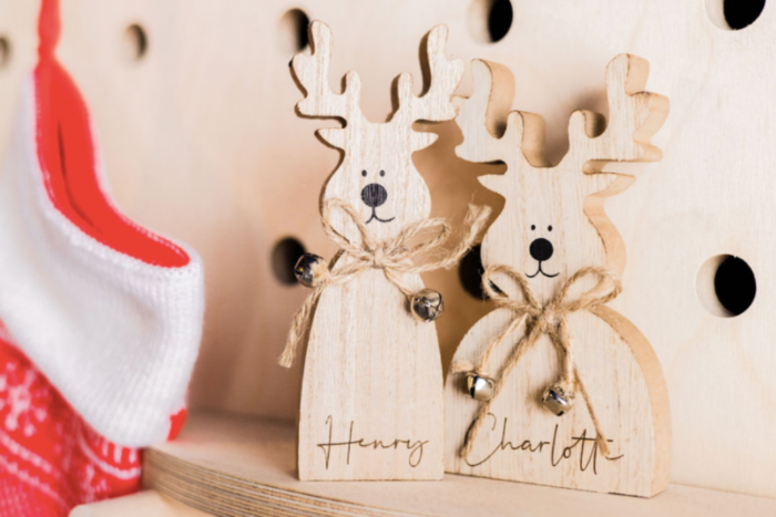 Personalised reindeer decoration